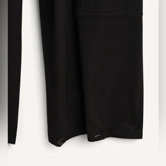 NWT. Zara SRPLS CRG PCKT PNT Black Wool Blend Mid-Rise Pants. Size XS. - Picture 6 of 14